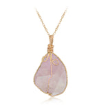 Natural stone pendant irregular crystal rough necklace - Minihomy