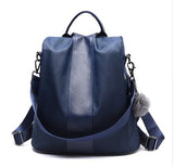 Soft leather backpack female large capacity retro wind backpack