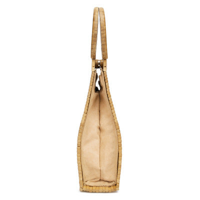 Retro portable bamboo straw woven bag