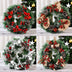 Christmas Artificial Pinecone Red Berries Wreath Front Door Window Decoration - Minihomy