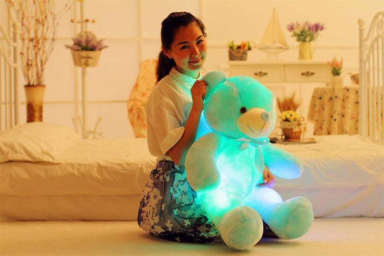 Creative Light Up LED Teddy Bear Stuffed Animals Plush Toy Colorful Glowing Christmas Gift For Kids Pillow - Minihomy