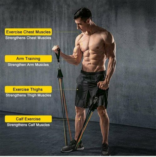 11Pcs/Set Latex Resistance Bands Crossfit Training Exercise Yoga Tubes Pull Rope Rubber Expander Elastic Bands - Minihomy