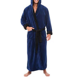 Men BathRobe Flannel Hooded Thick Casual Winter - Minihomy