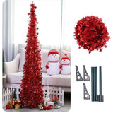 Artificial Tinsel Pop Up Christmas Tree with Stand Gorgeous Collapsible Artificial Christmas Tree for Christmas Decorations - Minihomy