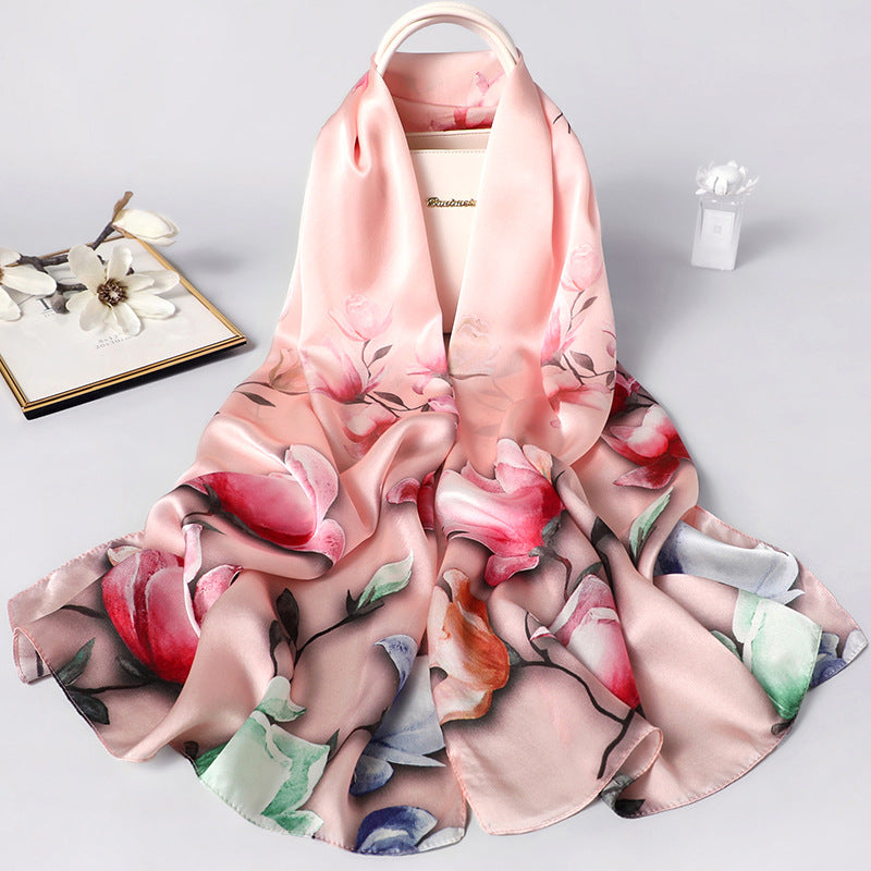 Silk scarf scarf mom cheongsam shawl women all-match spring and autumn