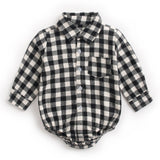 Infant Clothing Autumn and Winter Plaid Baby Boy Romper - Minihomy