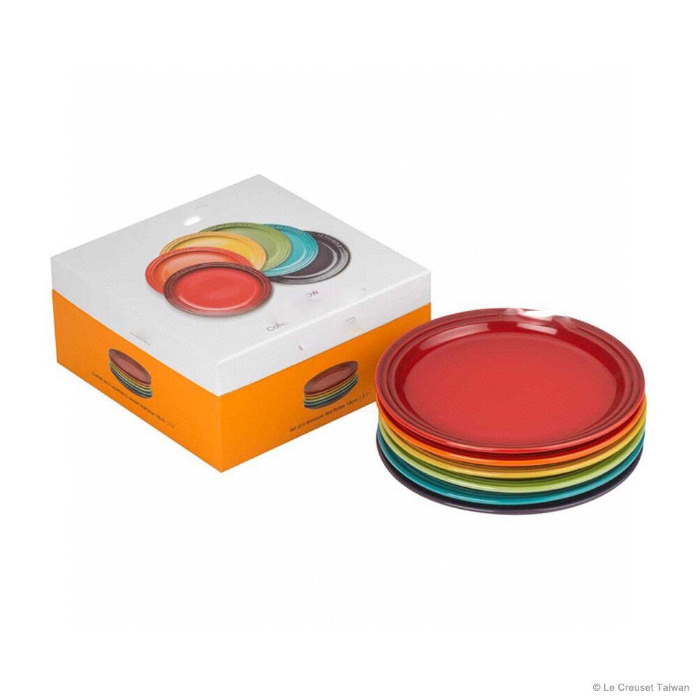 Colorful enamel rainbow plate set ceramic plate - Minihomy