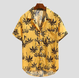 Hawaiian Holiday Print Button Casual Short Sleeve Shirt - Minihomy