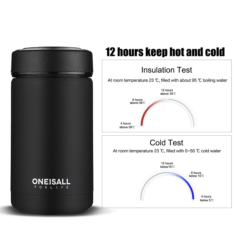 ONE IS ALL Men Gift Bottles 400ml Insulated Cup 304 Stainless Steel Mug Water Bottle Vacuum Flask Coffee Wine Mug - Minihomy