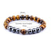 Explosion Style Yellow Tiger Eye Bracelet Fashion Simple Obsidian Alloy Separator Elastic Bracelet - Minihomy