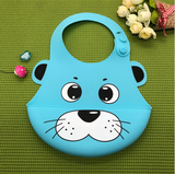 Baby food grade silicone food meal pockets Children's dinner pockets Waterproof disposable cartoon bibs - Minihomy