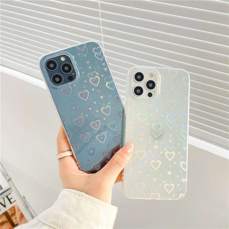 Laser Colorful Love Mobile Phone Soft Case - Minihomy