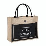 Jute button tote - Minihomy