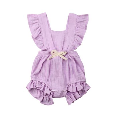 Lotus leaf lace sleeve bow baby dress - Minihomy