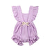 Lotus leaf lace sleeve bow baby dress - Minihomy