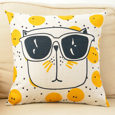 Cool Cat Cartoon Cushion Cover Lovely cartoon couch pillowcase - Minihomy