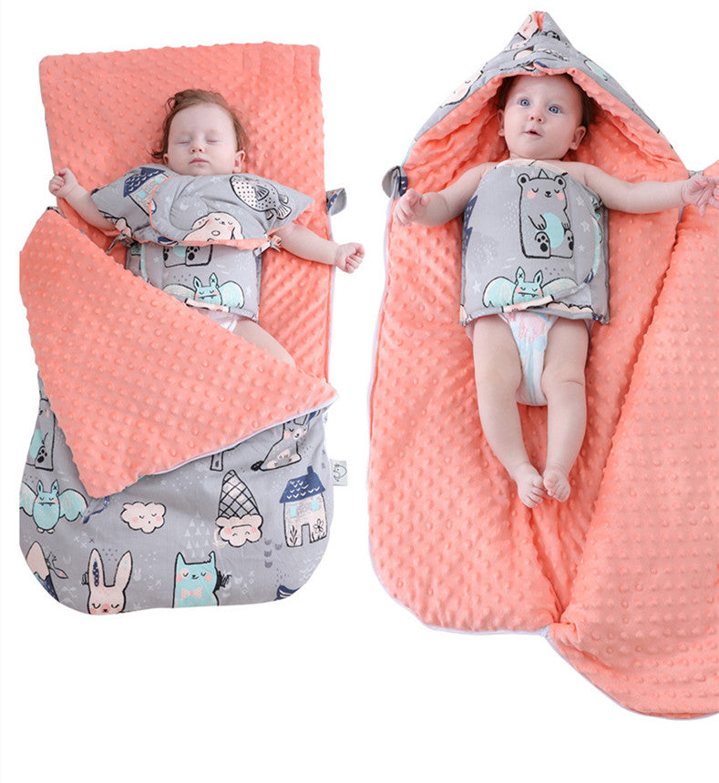 Newborn Baby Blanket Warm Fleece Stroller Cover Quilt - Minihomy