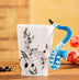 Coffee cup with music notes in the form of saxophone handle ceramic porcelain cup of tea milk method - Minihomy