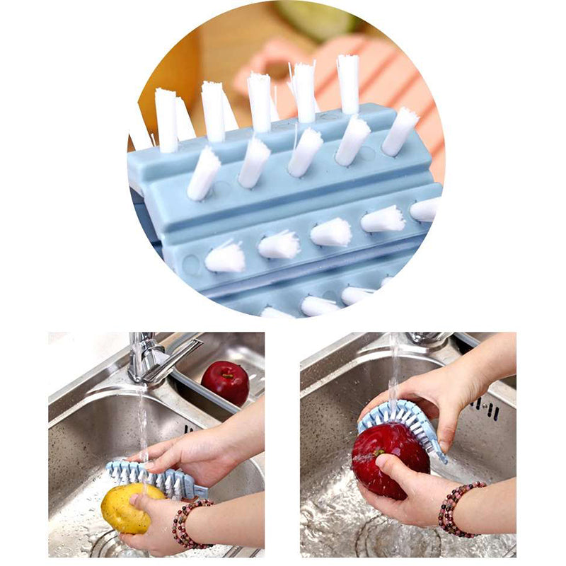 Multifunction Vegetable Fruit Cleaning Brush Flexible Potato Carrot Cucumber Cleaning Brush - Minihomy