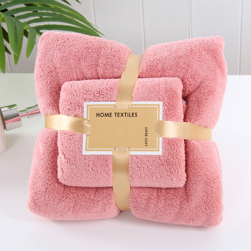 Coral fleece bath towel set - Minihomy