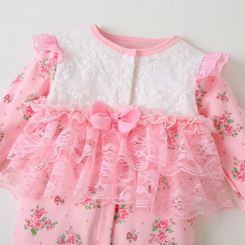 New born baby girl clothes and romper cotton long sleeves - Minihomy