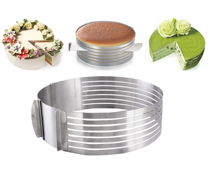 Layered Stainless Steel Adjustable Round Cake Pastry Cutter DIY Tool - Minihomy