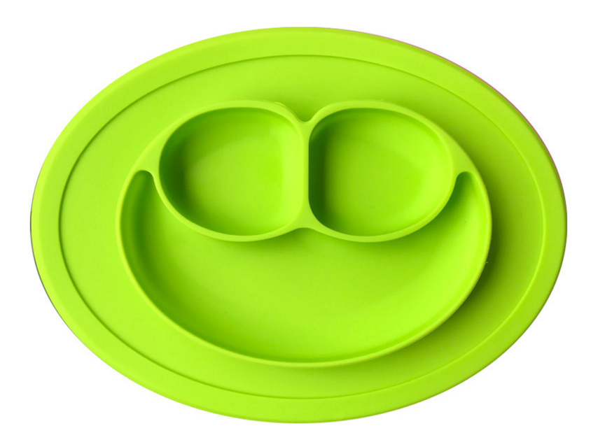 Children's meal pad with silicone smiling face plate - Minihomy