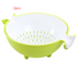 Multifunctional rotary drain basket plastic round double fruit basket washing basket - Minihomy