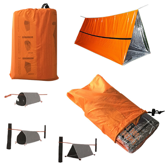 PE Aluminum Film Thermal Insulation Windproof And Cold Resistant Emergency Sleeping Bag - Minihomy