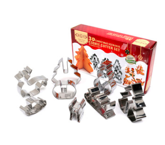 8/18-piece Set Gingerbread House Stainless Steel Christmas Scenario Cookie Cutters Set Biscuit Mold Fondant Cutter Baking Tools - Minihomy