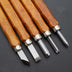 Mahogany 6 Sticks Carving Knife Handmade Woodcut Knife Eraser Engraving Set Woodcarving Tool - Minihomy