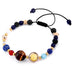 Universe Galaxy the Eight Planets Natural Stone Beads Bracelet Bangle