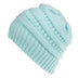 Mixed Color Knitted Wool Hat Ladies Non-labeled Ponytail Hat - Minihomy