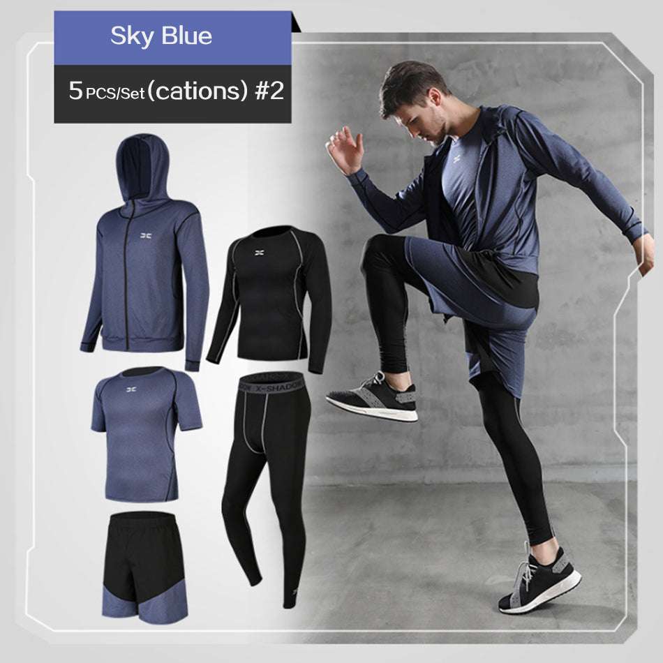 Men Sportswear Compression Sport Suits Quick Dry Running Clothes - Minihomy