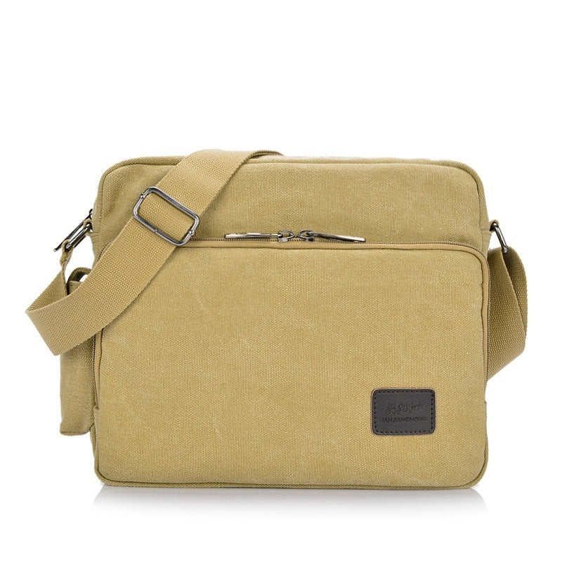 The retro trend of men's business-inclined shoulder canvas bag