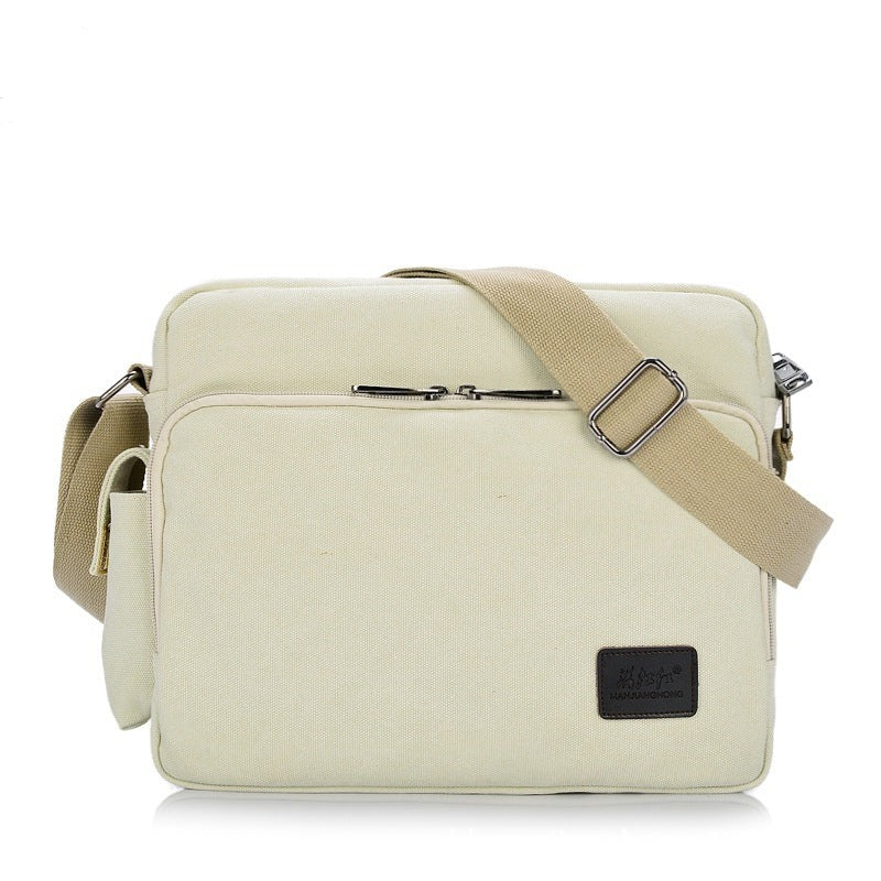 The retro trend of men's business-inclined shoulder canvas bag