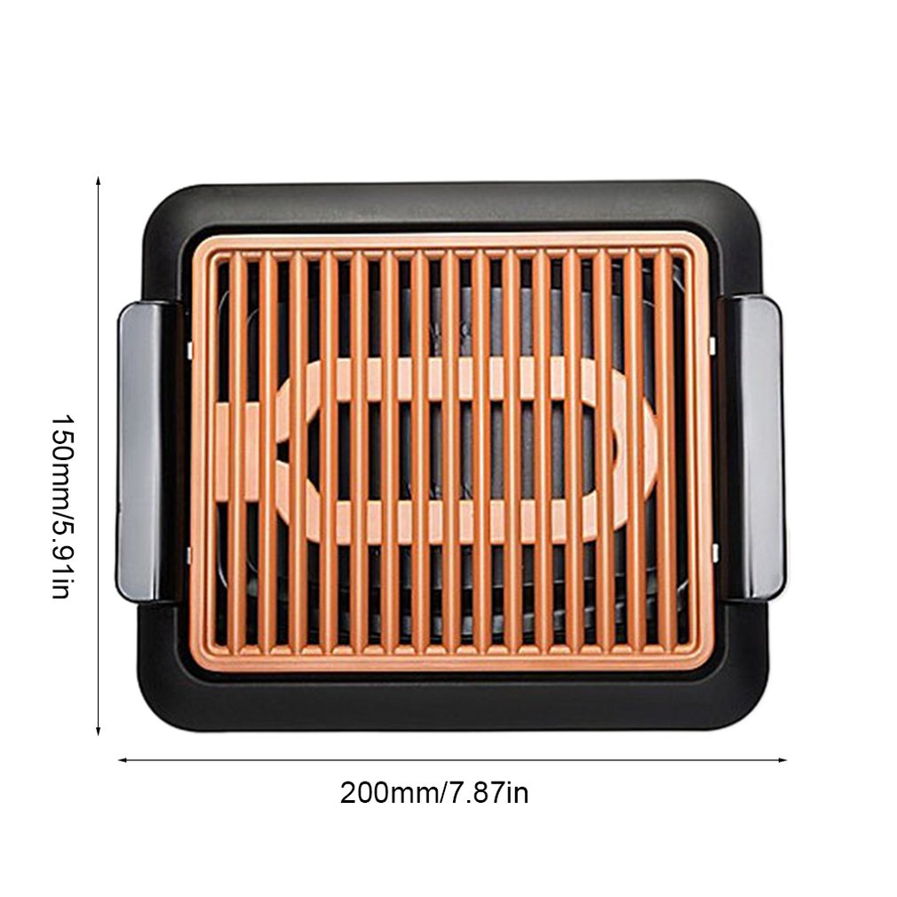 Non-stick Durable Electrothermal Barbecue Plate Fast BBQ Smokeless Grill with Temperature - Minihomy