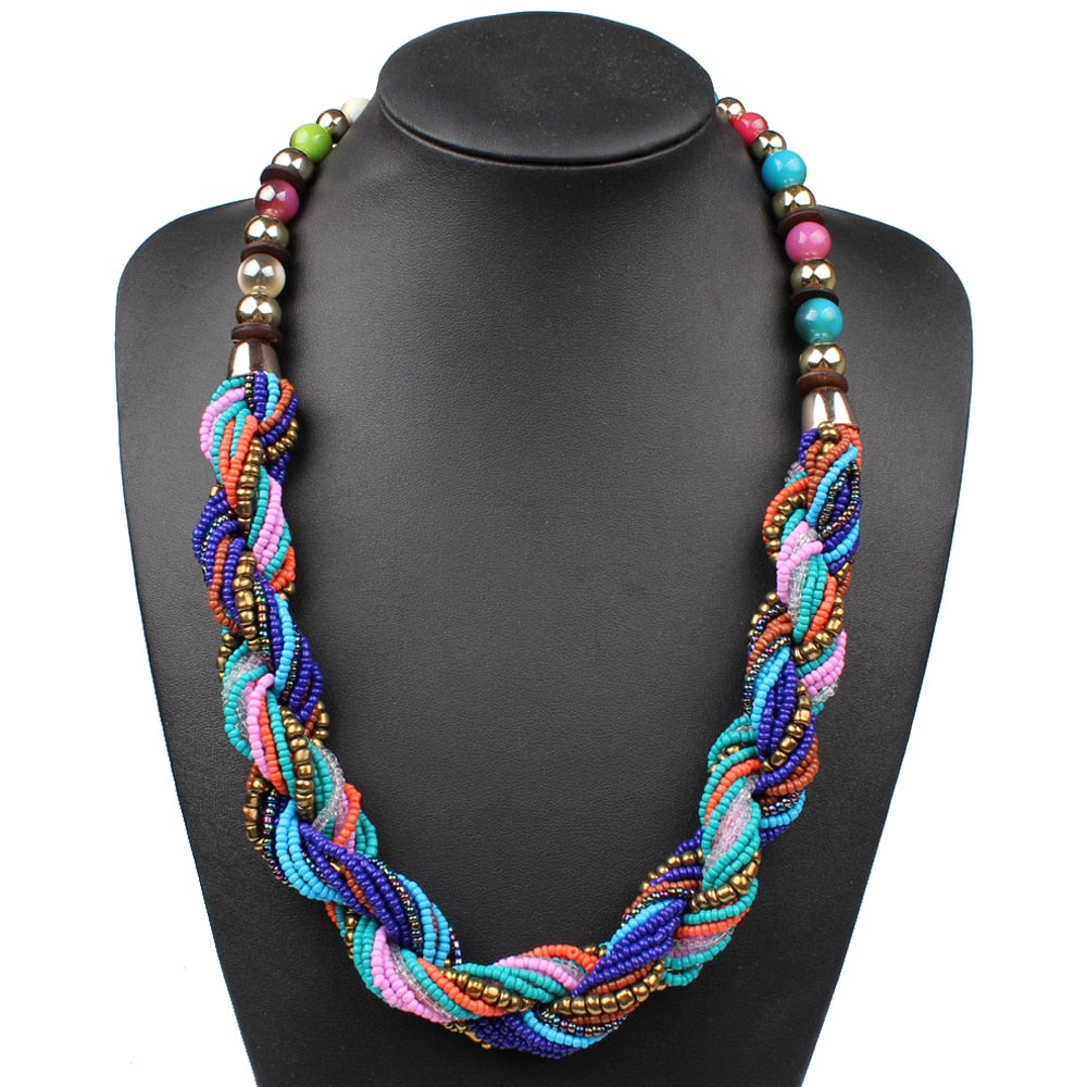 Bohemian Multicolor Beaded Necklace - Minihomy