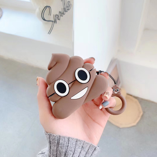 Poop Pattern Soft Silicone Protective AirPods Cover - Minihomy