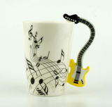 Creative Music Violin Style Guitar Ceramic Mug Coffee Tea Milk Stave Cups With Handle Coffee Mug Novelty Gifts - Minihomy