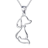 Ladies 925 Sterling Silver Jewelry Dog Necklace - Minihomy