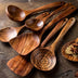 Natural Wood Tableware Spoon Ladle Turner Long Rice Colander Soup Skimmer - Minihomy