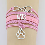 Hand-knitted Cats Animal Paw Charm Bracelet Braided Bracelet - Minihomy