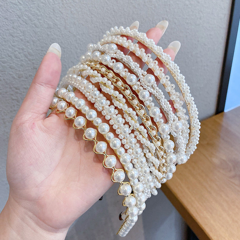 Thin pearl headband