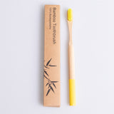 Round Bamboo Toothbrush with Natural Bamboo Handle