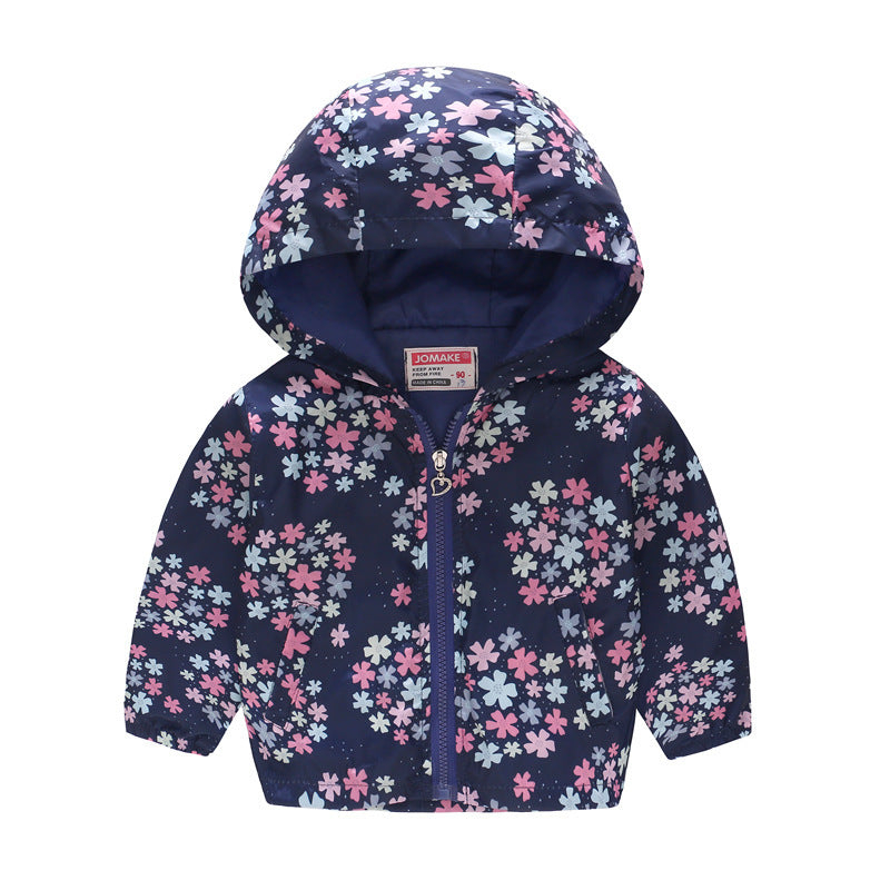 Hooded jacket with print pattern for kids - Minihomy