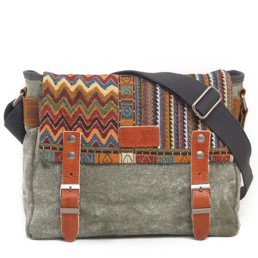 Vintage Ethnic Style Canvas Shoulder Bag