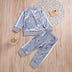 Breathable Clothes Set Cute Fashion O-Neck Long Sleeve Gold Velvet Sweatshirt Trousers Sets - Minihomy