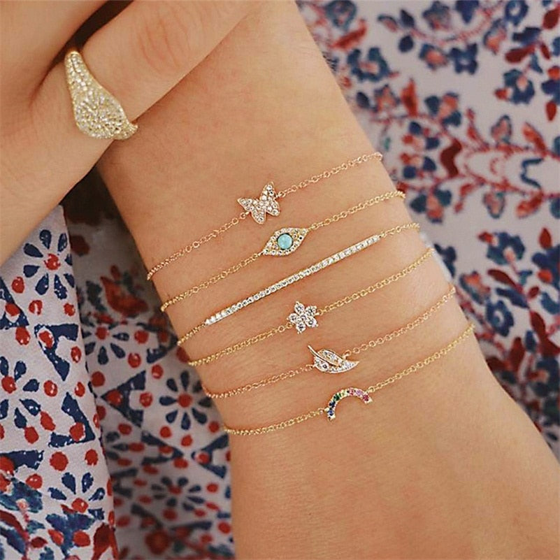 Multilayer Chain Bracelet Set Women - Minihomy