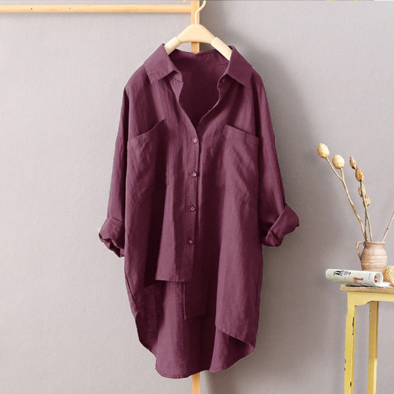 Cardigan with Double Pockets and Long Sleeves - Women's Fashion - Minihomy